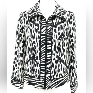 Zenergy by Chico's Size 2 Animal Print Zip-Up Jacket Large